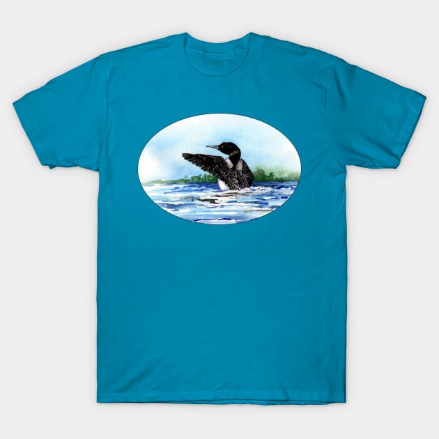 Watercolor Loon T-Shirt by Zodiart